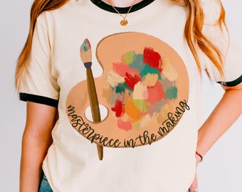 Inspirational png "Masterpiece in the making" affirmations png, inspirational png, mental health png, dtf transfer png self love sublimation