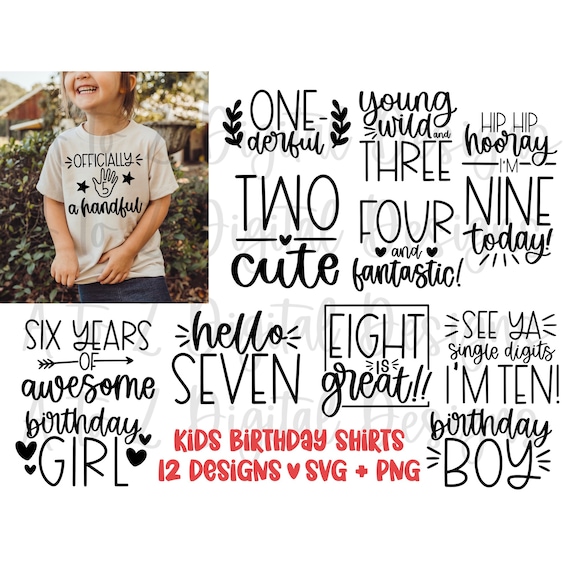 Kids birthday svg bundle, birthday girl svg, birthday boy svg, birthday svg, birthday party svg, happy birthday svg, toddler shirt svg, png