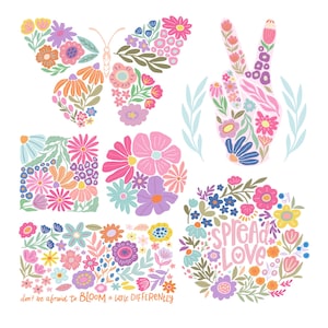 Hippieblommor svg och png-paket 2, dansk blomma svg, retroblomma svg, boho blomma svg, blommig png, boho blommig png svg groovy blomma svg bild 4