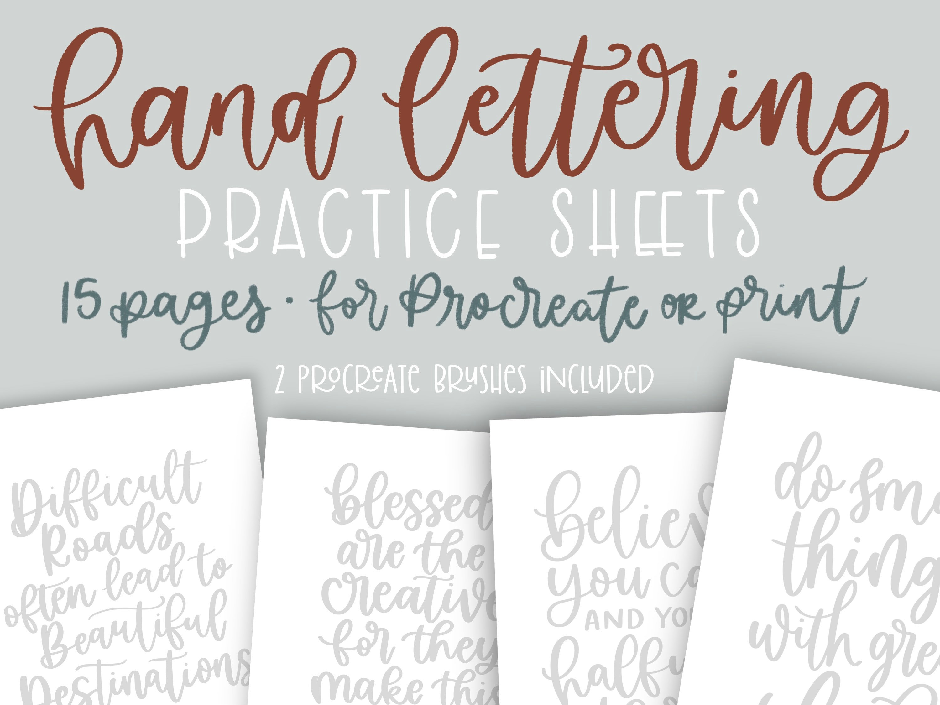 Learn to Letter Workbook // Lettering Worksheets // Digital Hand