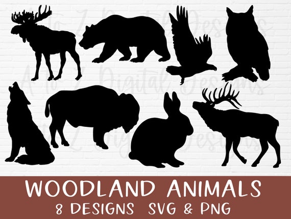 Woodland animals svg | forest animals svg | animal silhouette svg | deer svg | moose svg | buffalo svg | bear svg | wolf svg | eagle svg