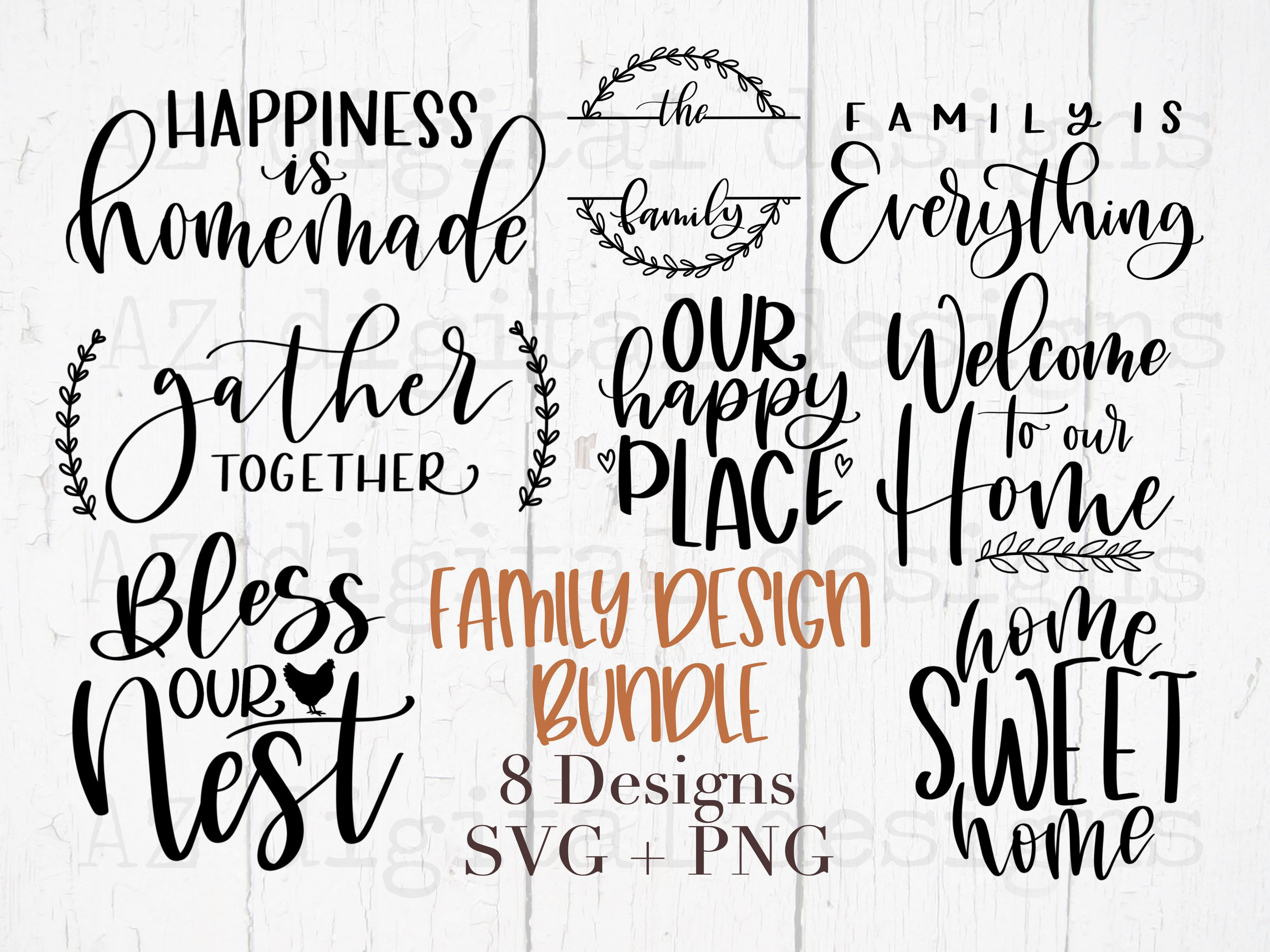 Download Family Sign Svg Bundle Hand Lettered Rustic Farmhouse Svg Etsy