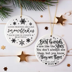 Friendship Christmas ornament svg bundle, best friend ornament svg, friend gift svg, besties ornament svg, coworker ornament svg, christmas image 2