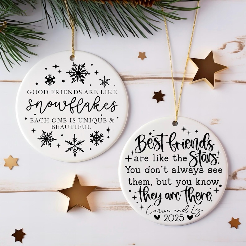 Friendship Christmas ornament svg bundle, best friend ornament svg, friend gift svg, besties ornament svg, coworker ornament svg, christmas image 2