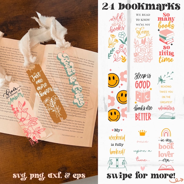 Bookmark SVG Bundle, bookmark png, funny bookmark svg, printable bookmark, bookmark template svg, books svg, retro book svg, reading svg