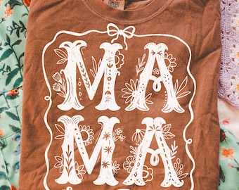 Mama whimsical wildflowers png, mom png, mama sublimation, western mama png, mothers day png, mom shirt png, coquette mama bow png, dtf png