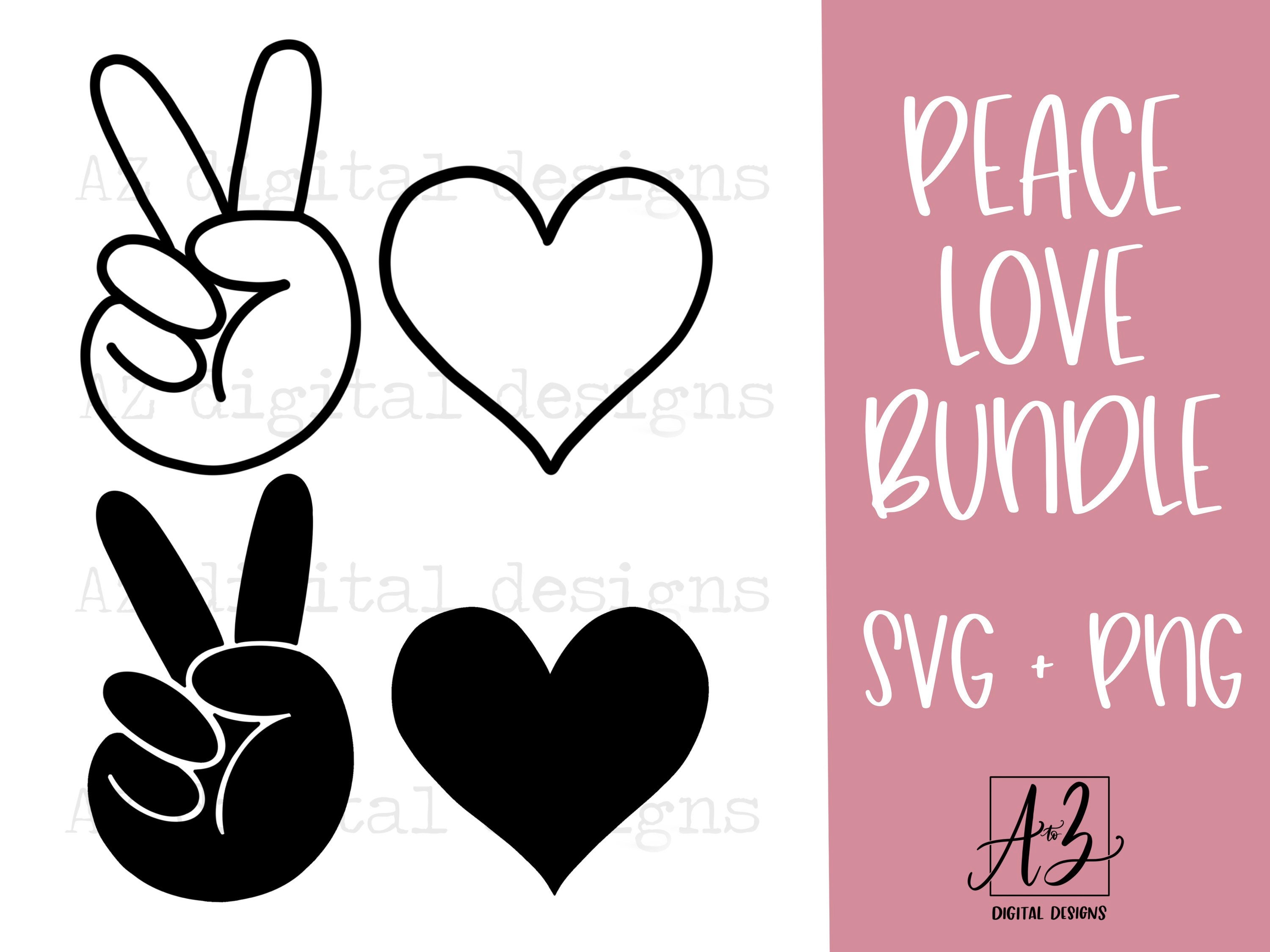 Peace Love Svg | Peace Sign Svg | Peace Hand Svg | Heart Svg