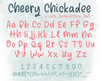 Cheery Chickadee font, a cute handwritten font | quirky font | svg font | font for cricut | commercial use | hand drawn font | doodle font