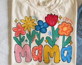 Mama png, floral png, doodle png, mama sublimation, abstract floral, mama dtf transfer, mothers day, mom shirt png, preppy png, whimsy png