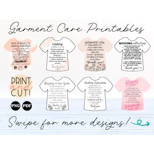 Cartão de cuidados com camisetas para impressão, instruções de lavagem para impressão, cartão de cuidados para impressão, cartão de cuidados com roupas, cartão de cuidados com suéteres, cuidados com roupas png pdf