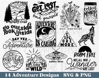 Aventura svg | explorar svg | acampamento svg | natureza svg | montanha svg | viagem svg | boho svg | caminhada svg | desejo de viajar svg png