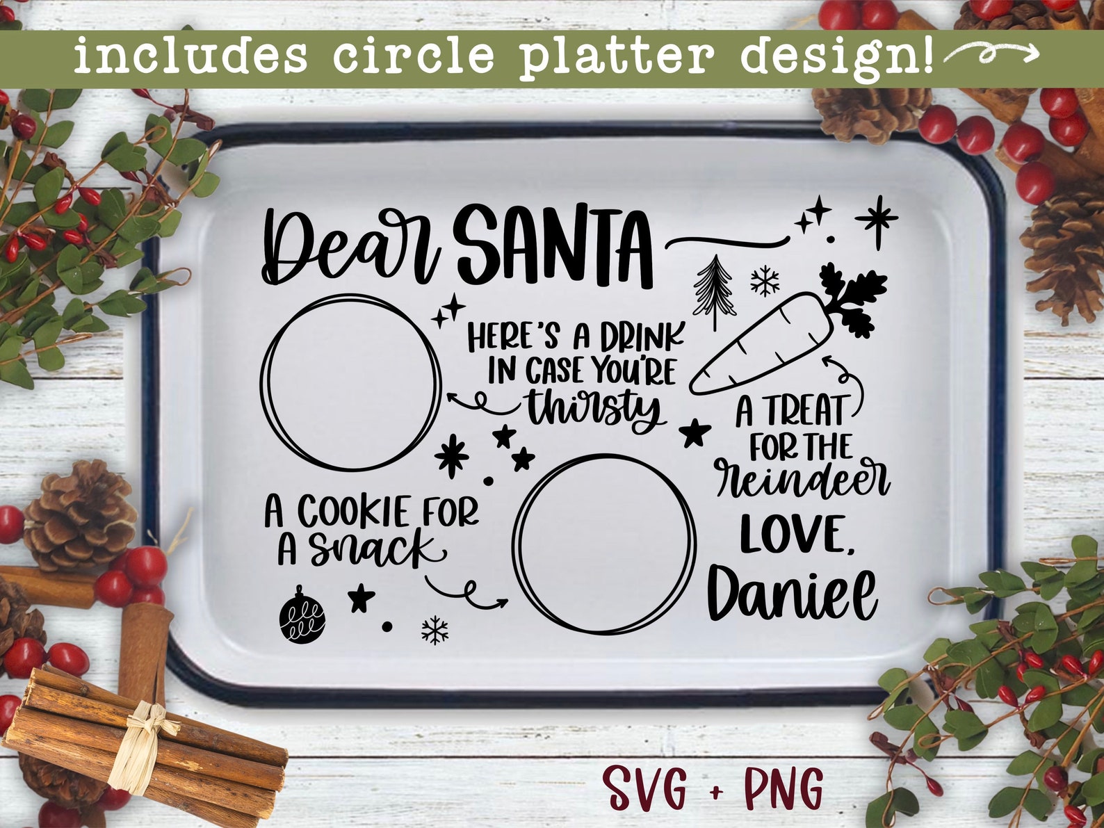 Dear Santa tray svg cookies for santa tray svg santa tray ima...