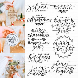 Weihnachtsverzierungs-Svg-Bundle, Weihnachts-Svg, handbeschriftete Weihnachts-Svg, Feiertags-Svg, minimalistische Weihnachtssvg, rustikale Weihnachtssvg-Svg
