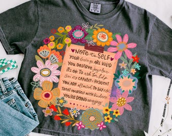 Notiz für sich selbst Boho floral png, motivierend png, inspirierend png, Selbstliebe png, T-Shirt png, psychische Gesundheit png, Affirmationen png, ich bin png
