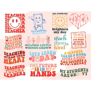 Retro teacher svg, groovy svg, teacher svg, school svg, teacher appreciation svg, teacher shirt svg, teacher life svg, educator svg png file