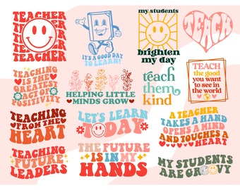 Retro leraar svg, groovy svg, leraar svg, school svg, leraar waardering svg, leraar shirt svg, leraar leven svg, opvoeder svg png-bestand