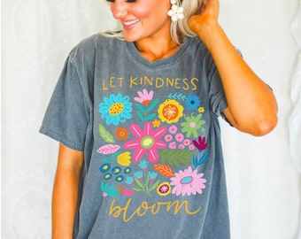 Let kindness bloom svg and png, flower svg, retro flower svg, boho flower svg, floral png, boho floral png, mental health svg, be kind