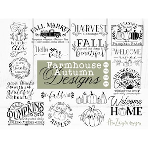 Bundle svg automne ferme rustique, signe automne svg, svg automne, svg de patch citrouille, svg de Thanksgiving, svg frais de la ferme, svg signe porche, fichier coupé