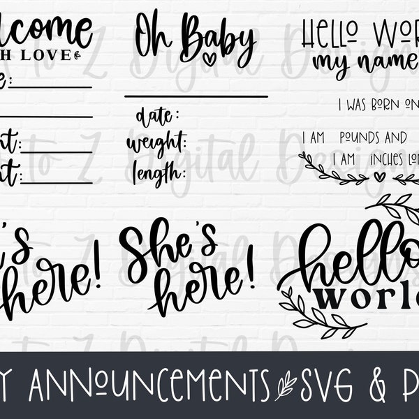 Baby announcement svg | baby stat sign svg | hello world svg | welcome baby svg | birth stats svg | newborn sign svg | baby svg | birth svg