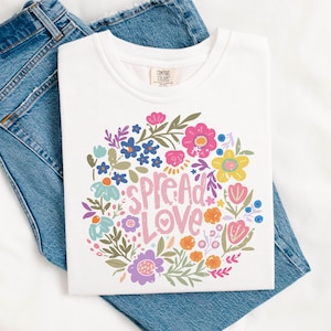 Diffondi amore boho floreale png, fiori png, pace png, ispirazione png, gentilezza png, maglietta png, design a sublimazione, primavera png, trendy