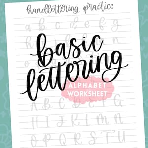 Hand Lettering Alphabet Practice Sheet | simple lettering practice workbook | hand lettering practice | printable lettering practice sheets