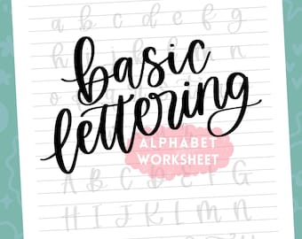 Hand Lettering Alphabet Practice Sheet | simple lettering practice workbook | hand lettering practice | printable lettering practice sheets