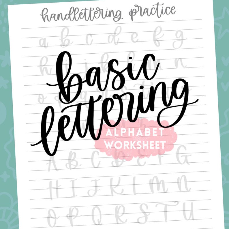Hand Lettering Alphabet Practice Sheet | simple lettering practice workbook | hand lettering practice | printable lettering practice sheets image 1