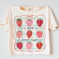 Life is berry sweet strawberry png, berry png, coquette strawberry png, inspirational png, strawberry png, summer png, trendy png, tshirt