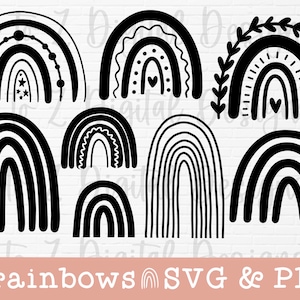 Boho Regenbogen svg bündel | Regenbogen svg | Regenbogen Clipart | Regenbogen mit Herz svg | Boho svg | Pastell Regenbogen svg | Regenbogen schnitt Datei png
