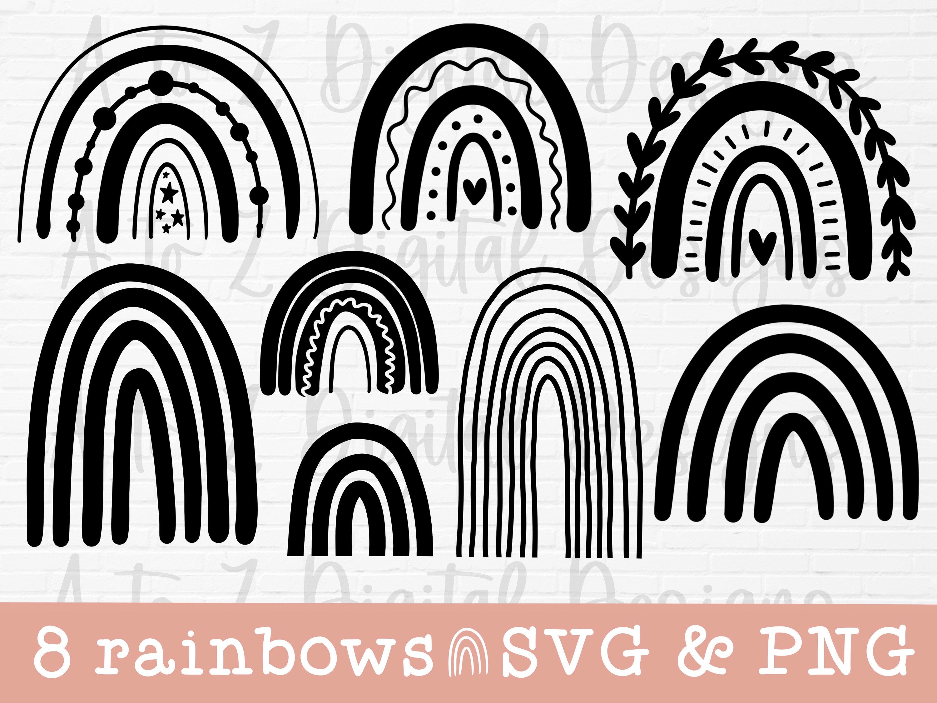 Boho Rainbow Svg Bundle | Rainbow Svg | Rainbow Clipart | Rainbow With ...