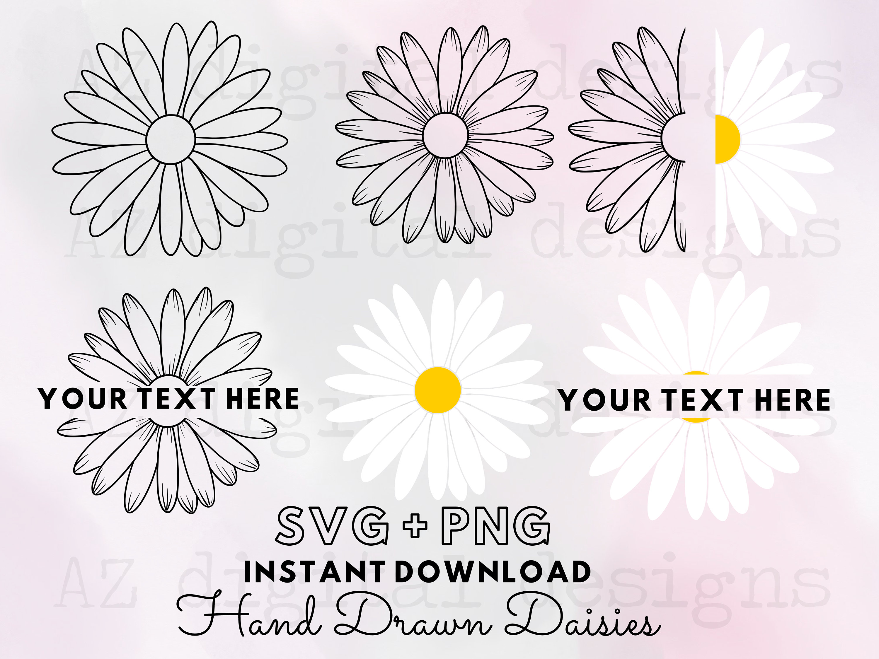 Download Daisy Svg Bundle Daisy Layered Svg Daisy Monogram Circle Etsy