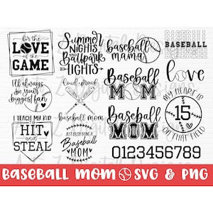 Mamá de béisbol svg / béisbol svg / mamá svg / camiseta de béisbol svg / deportes svg / mamá de béisbol svg / archivo de corte de béisbol / béisbol png / mamá png