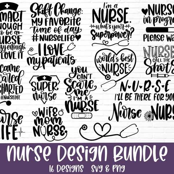 Nurse svg bundle hand lettered / nurse quotes svg / doctor svg / stethoscope svg / nurse life svg / medical svg / nursing svg / nurse png