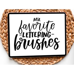 Procreate lettering brushes, my favorite lettering brushes, procreate calligraphy brush, procreate hand lettering brushes beginner procreate