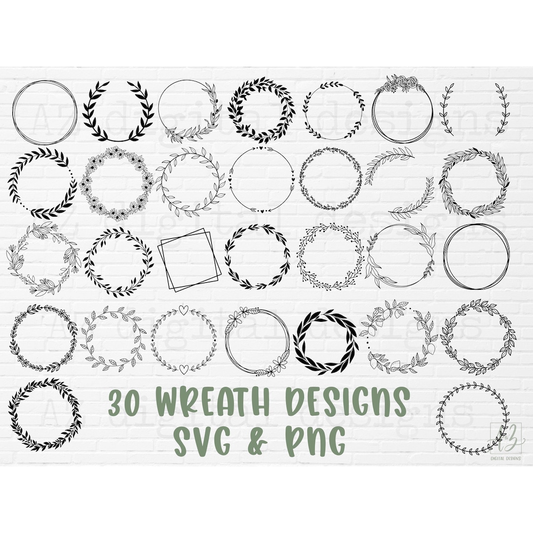 Wreath Svg Bundle | Circle Svg Bundle | Floral Wreath Svg | Heart ...