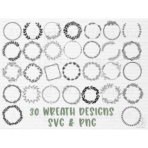 Wreath svg bundle | circle svg bundle | floral wreath svg | heart laurel wreath svg | wedding wreath svg | wreath monogram svg circle frame