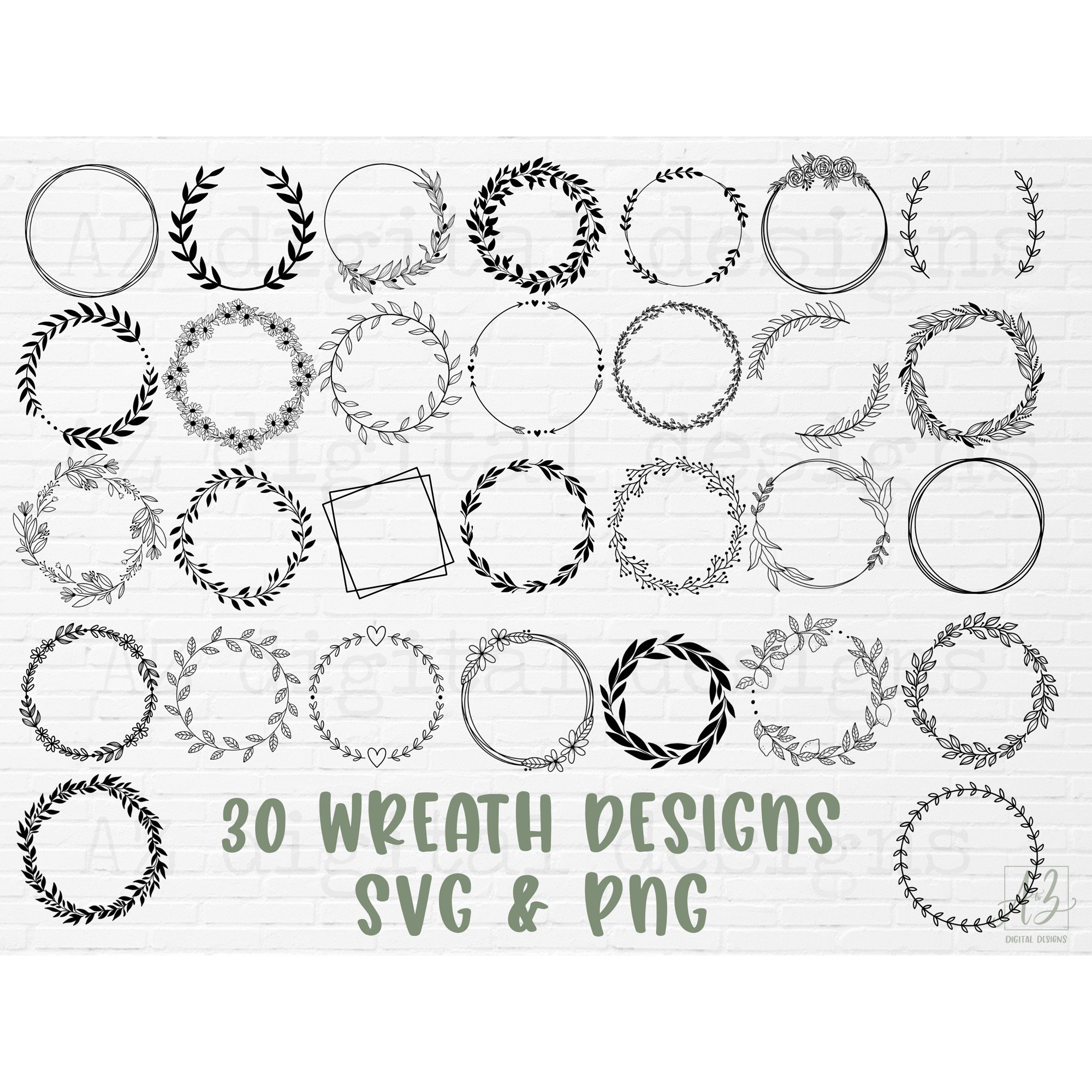 Round frame with leaves svg, Circle frame svg By ESHA