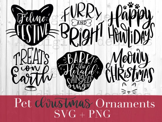 Pet Christmas Ornament Svg Bundle Hand Lettered Fur Family Etsy