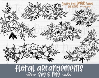 Svg-bundel bloemen | bloemstuk svg | bloemen-svg | Wildflower-svg | bloemenrand svg | boeket-svg | bloemenrand svg | bloem png