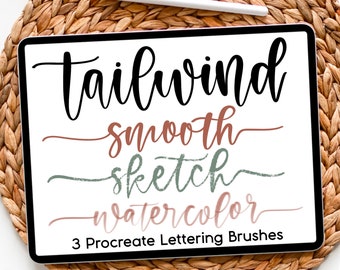 Tailwind procreate lettering brushes, watercolor procreate, procreate calligraphy brush, procreate hand lettering brushes beginner procreate