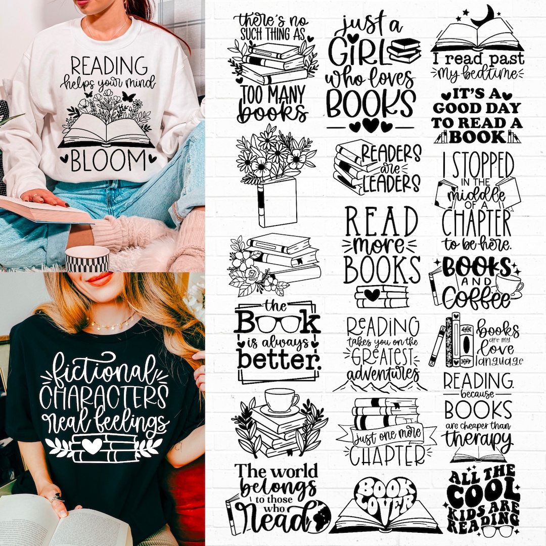 Reading Svg Bundle, Book Lover Svg, Book Svg, Library Svg, Book Quotes ...