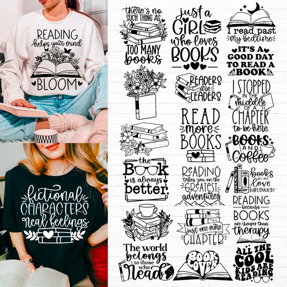 Reading svg bundle, book lover svg, book svg, library svg, book quotes svg, floral book svg, librarian svg, book t shirt svg, book worm svg