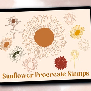 Sellos de procreo de girasol / 10 girasoles procrean pinceles / sellos de procreo floral / sello de procreo botánico / cepillo de procrear flor