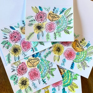Floral Hand-Painted Watercolor Cards