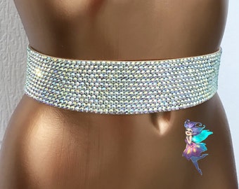 Adjustable Rhinestone Belt: Handmade Sparkly Ballroom Dance Belt