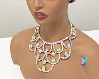 Halsband för balsaldans med strass: Glittrande glaskristaller