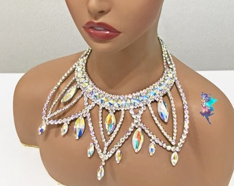 Halsband för ballroomdans med strass: Scensmycken