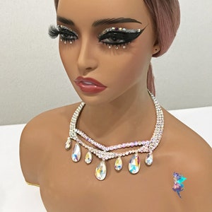 Standardtanz-Halskette: Glaskristall-Bühnenschmuck