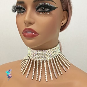Gargantilla de pedrería, collar de baile, collar de salón, joyería de pedrería, joyería de baile, joyería de salón de baile, joyería de baile de salón