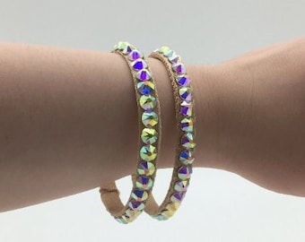 Set of 4 Rhinestone Dance Bracelet: Sparkly Crystal Ballroom Jewelry
